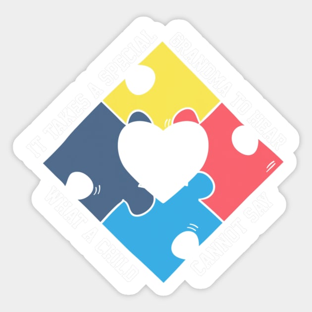 Autism Grandma Puzzle Piece Sticker by CarolIrvine